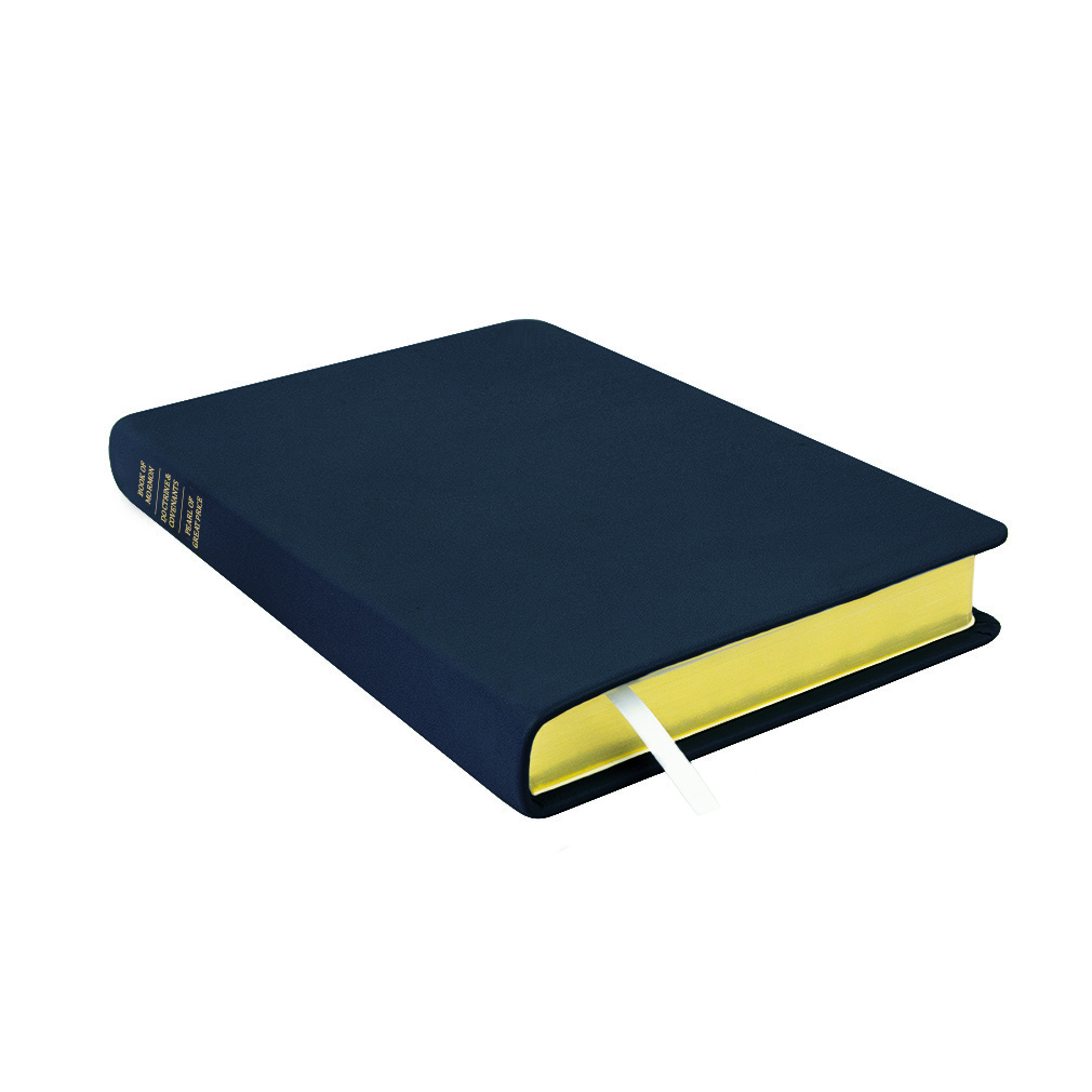 Navy Large LDS Triple | Leather Triple, Custom Name, Ribbon Qty